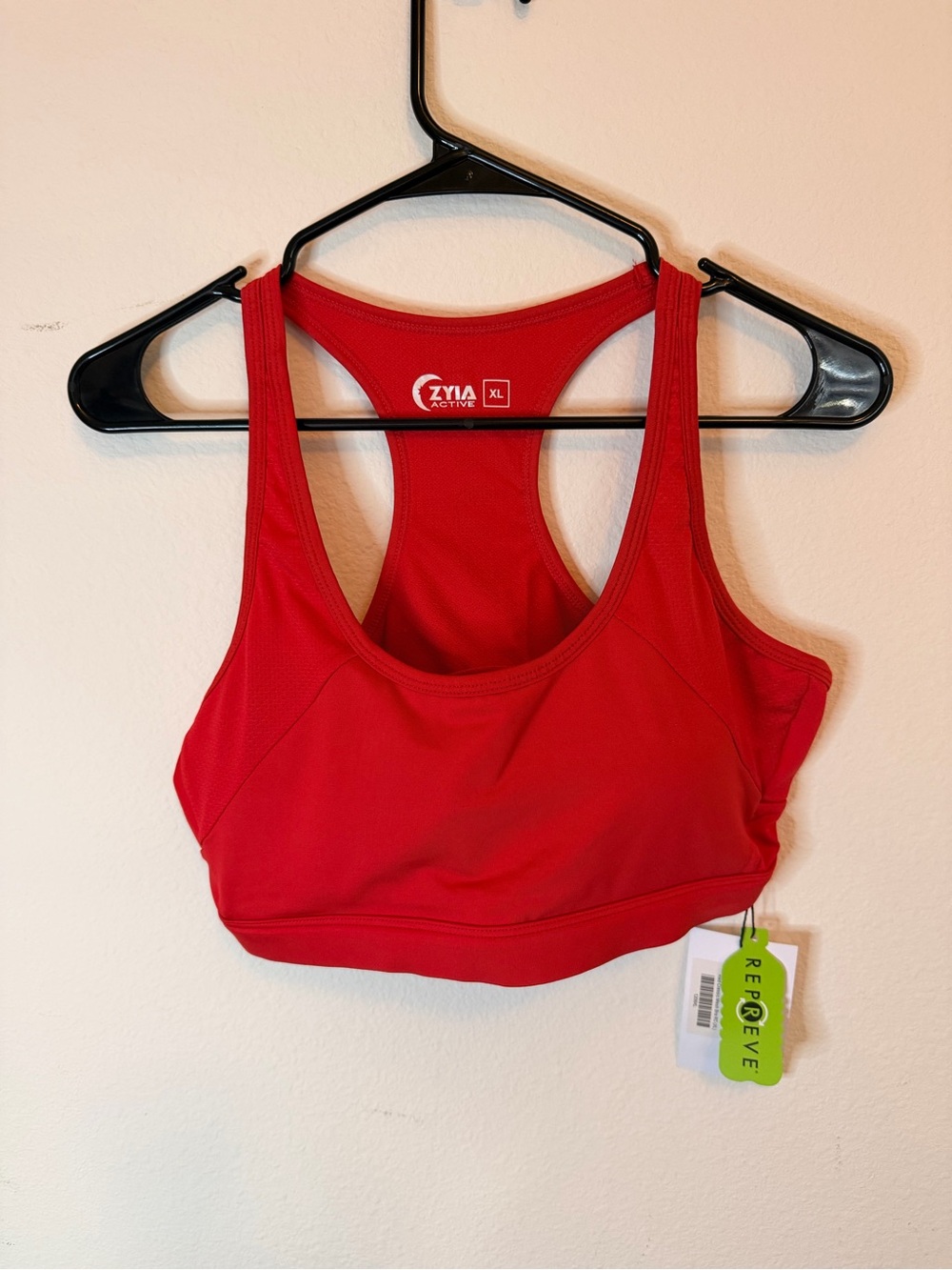 NWT Zyia Active Racerback Sports Bra Red XL Moisture Wicking Workout - Picture 2 of 5